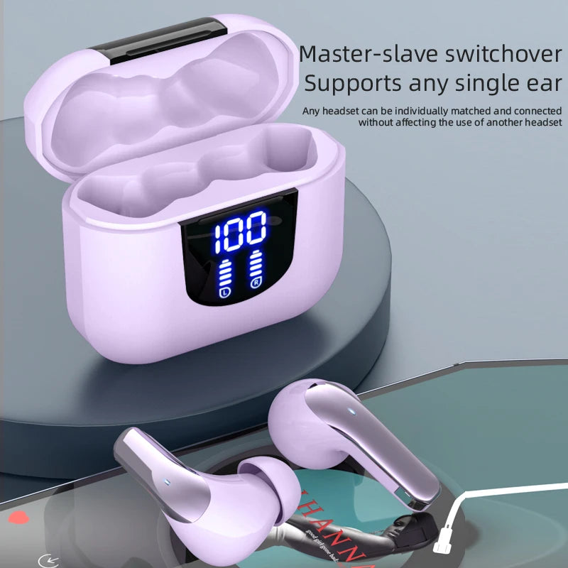 Bluetooth 5.4 In Ear Wireless Earbuds HiFi Stereo Sound Noise Reduction Digital Display Earphone For Daily & Gaming Use