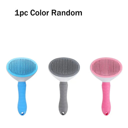 Dog Grooming Brush with Easy Clean Button, Pet Massage Comb for Effective Detangling and Hair Removal, Suitable for Dogs Cat