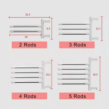 Bathroom Towel Rack Rotatable Towel Holder Space Aluminum 2/3/4/5/6-Bar Towel Hanger Kitchen Shelf Paper Hanging Wall Mounted