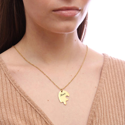 Custom Heart Puzzle Necklace Set Personalized Name Puzzle Piece Necklace Family Pendant Friendship Necklace Bff Necklace