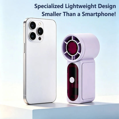 Lenovo Portable Mini Handheld Fan with LED Display Semiconductor Refrigeration High Wind Power Rechargeable Battery Outdoor Fan