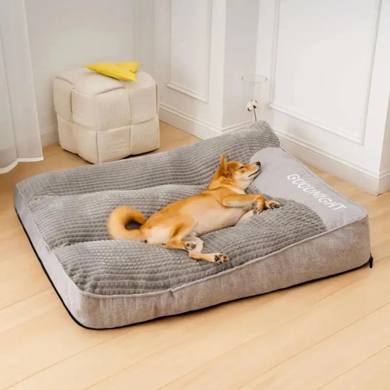 All-season large breed dog bed, removable washable pet mat with broken sponge particles filling.