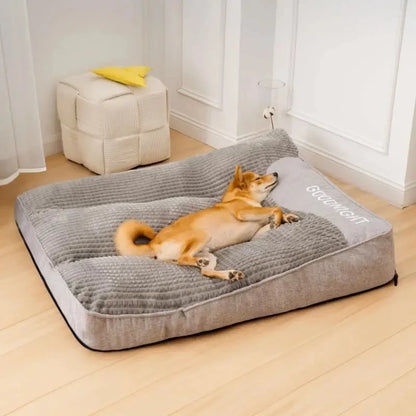 All-season large breed dog bed, removable washable pet mat with broken sponge particles filling.
