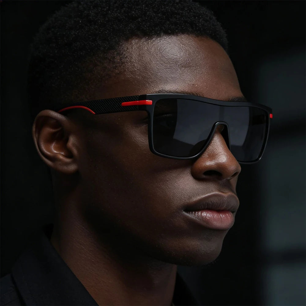 Oversized Square Sunglasses Men Women Monolithic Lens Anti Glare UV400 Driving Shades Outdoor Sport Vacation Fashion Sun Glasses