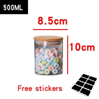 Glass Containers Food Glass Jars and Lids Glass Jar with Lid Kitchen Storage Box Organization Containers Bottle Spice Boats Tea