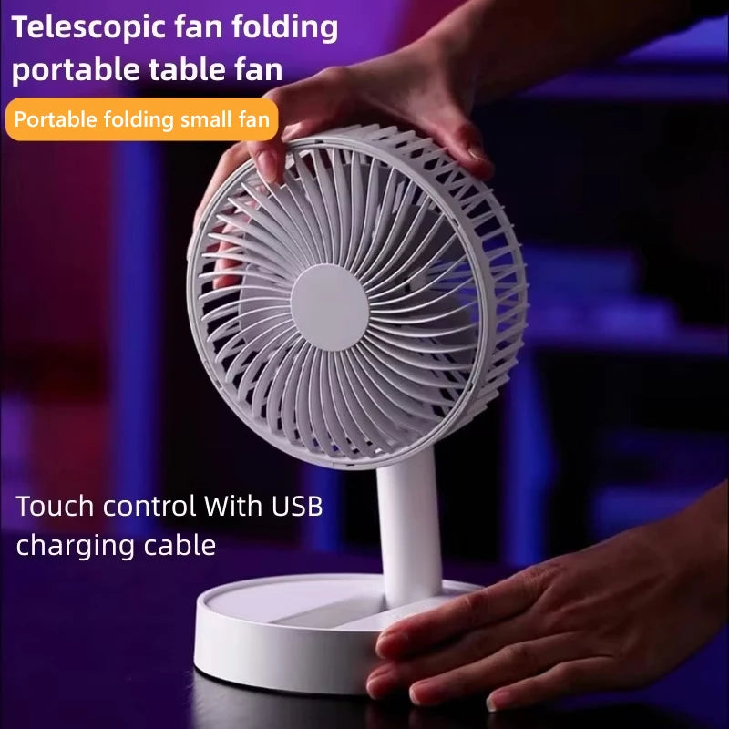 Lenovo Portable Foldable Desktop Fan USB C Rechargeable 3600mAh Battery 4 Speed Ultra Quiet Fan for Home Office Bedroom Dorm