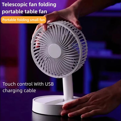 Lenovo Portable Foldable Desktop Fan USB C Rechargeable 3600mAh Battery 4 Speed Ultra Quiet Fan for Home Office Bedroom Dorm
