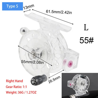 Mini Winter Ice Fishing Reel Ultralight 50mm 55mm 60mm Hand Reel Fly Fishing Line Wheel Carp Spool Pesca  Tackle