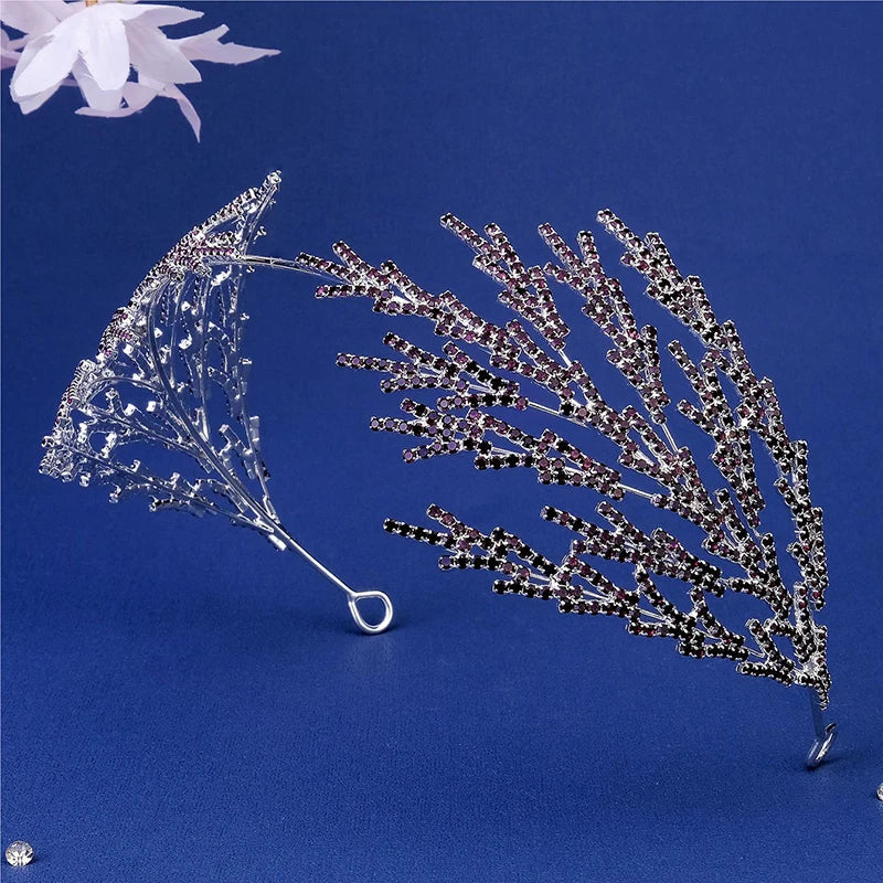 Bridal Hair Silver Handmade Hair Accessories Crystal Wedding Ladies Bling Rhinestone Crown Girls Headpiece Jewelry For Women