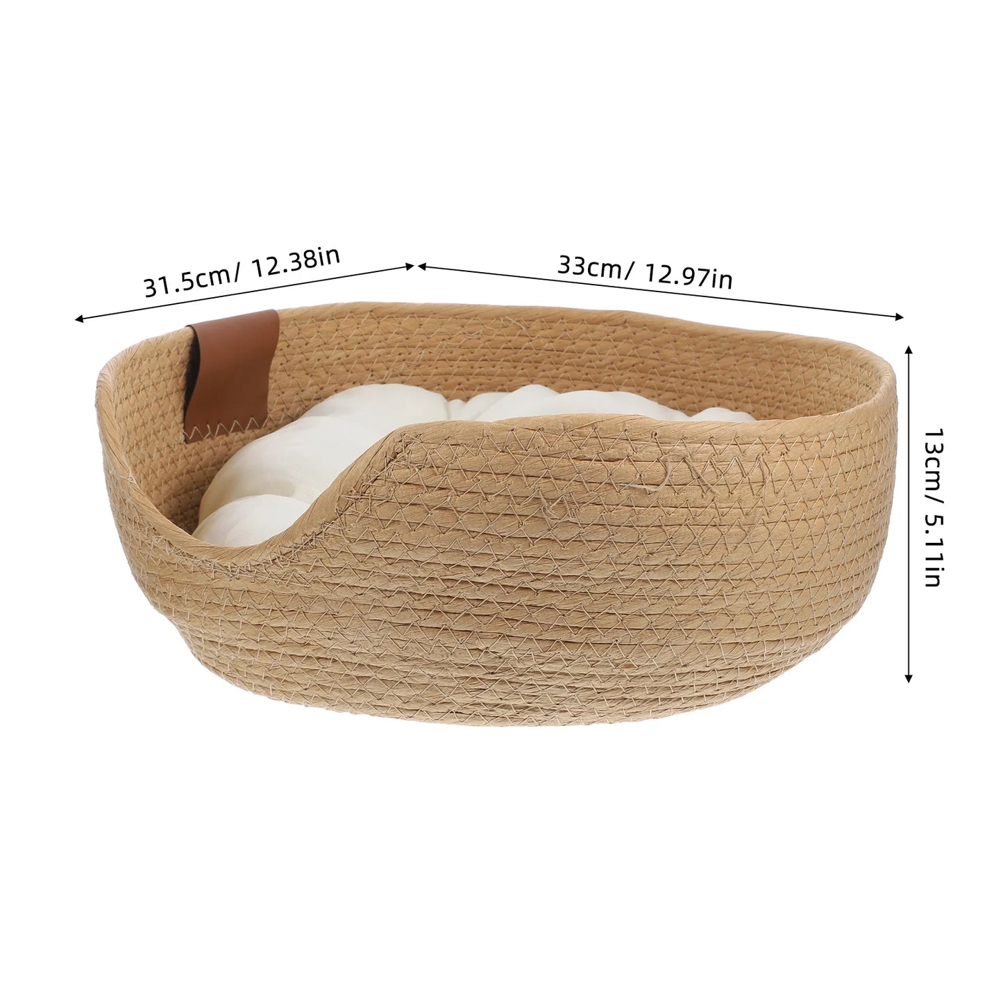 Pet Sleeping Nest Woven Cat Bed for Summer Cool Comfortable Resting Place for Cats Small Dogs Easy to Clean Design