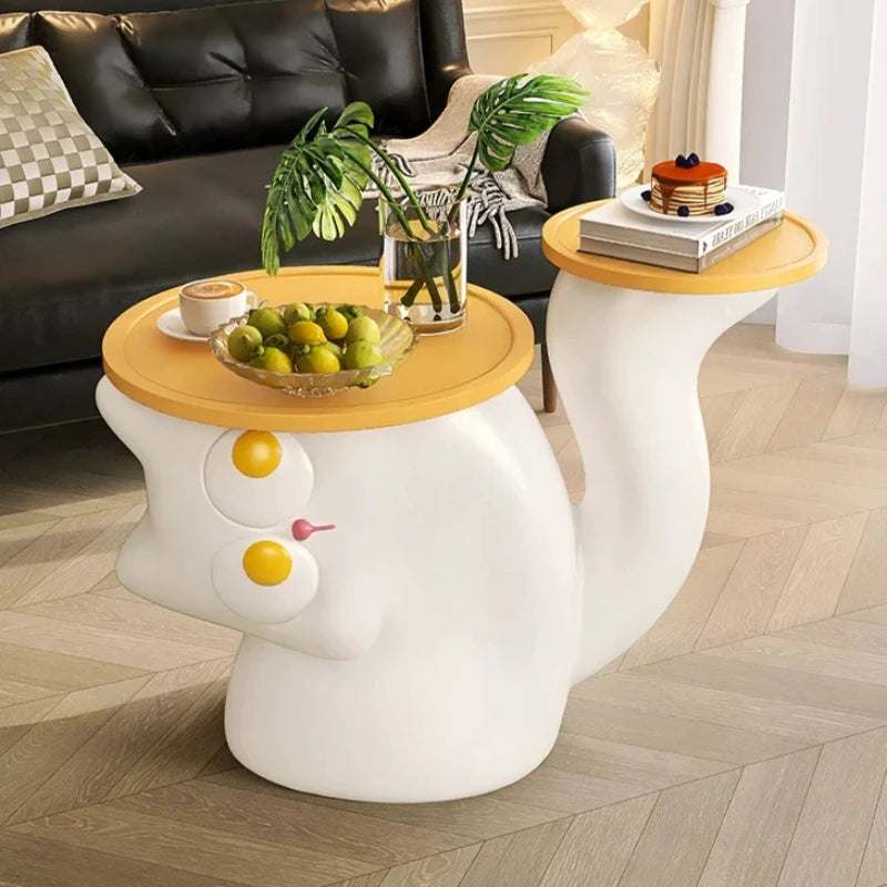 Cat Modern Coffee Side Table Black Designer Cute Nordic Funky Minimalist Small Table Space Saving Corner Living Room Furniture