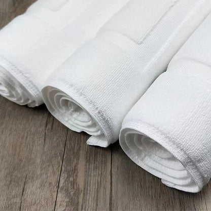 Thick White Floor Towel Mat 100% Cotton,Non-Slip,Water Absorption,SPA Bathroom Bathtub Mat,Hotel Home Bath Mats 50*80cm