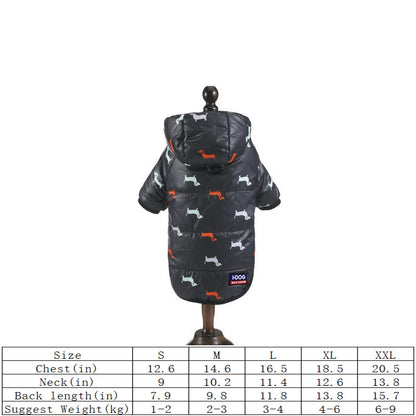 Hot selling pet clothing hooded cotton coat cat and dog clothes thickened warm pet clothes in autumn and winter