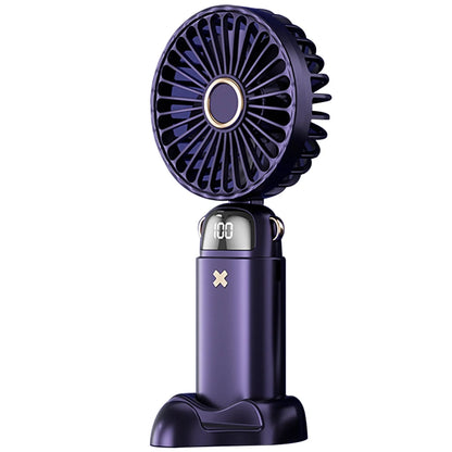 Portable Mini Handheld Fan with Desktop Phone Holder 1800mAh Electric Fan 3-speed USB Charging Outdoor Neck Hanging Cooling Fan