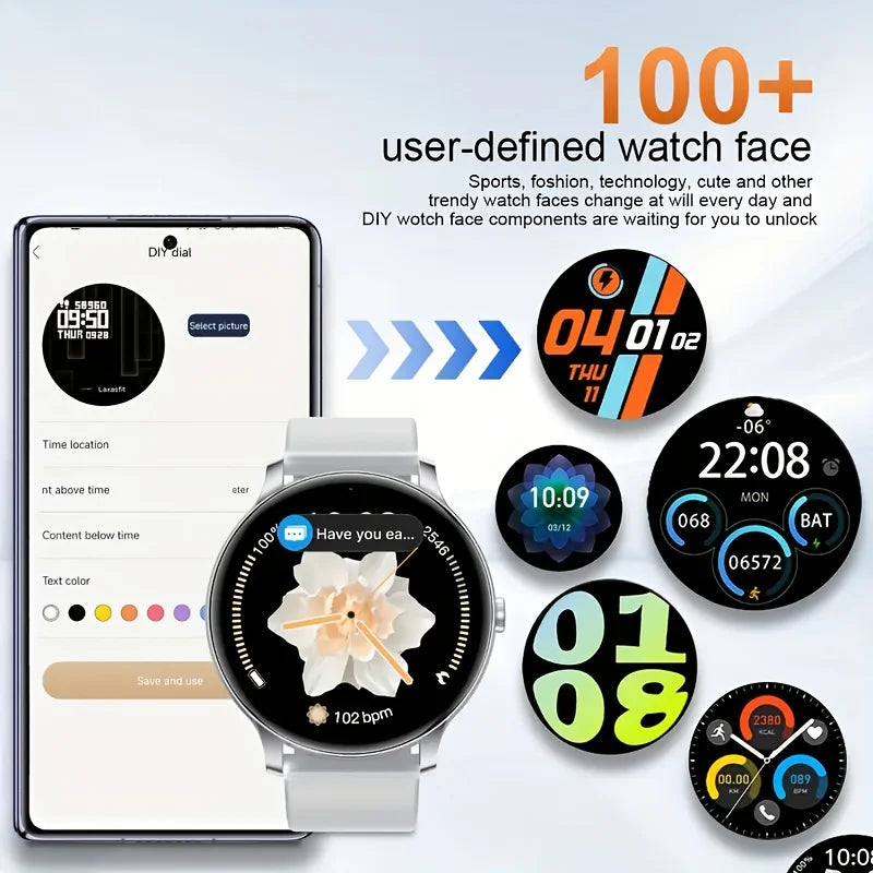 LAXASFIT 2026 New Fashionable Men's Smart Watch Wireless Call Digital Fitness Tracker Sports Smartwatch For Women's Android iOS