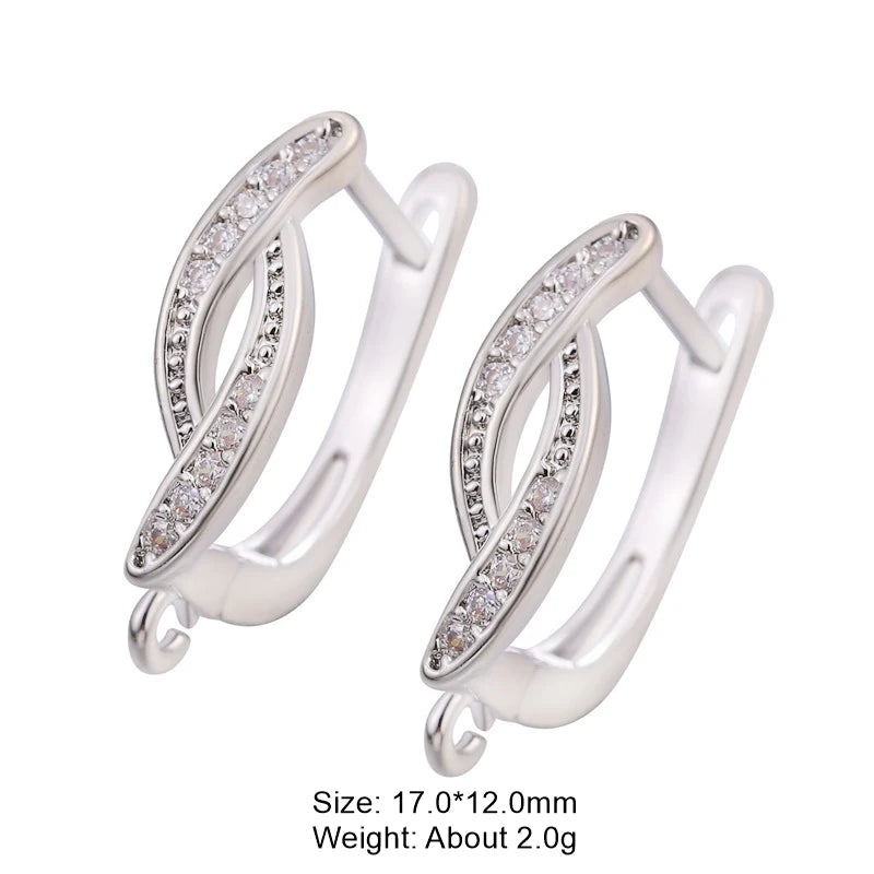 Juya 18K Gold Silver Plated Fastener Bales Fixture Earring Hook Locks For DIY Women Fashion Crystal Agate Charms Earrings Making