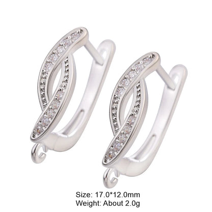 Juya 18K Gold Silver Plated Fastener Bales Fixture Earring Hook Locks For DIY Women Fashion Crystal Agate Charms Earrings Making