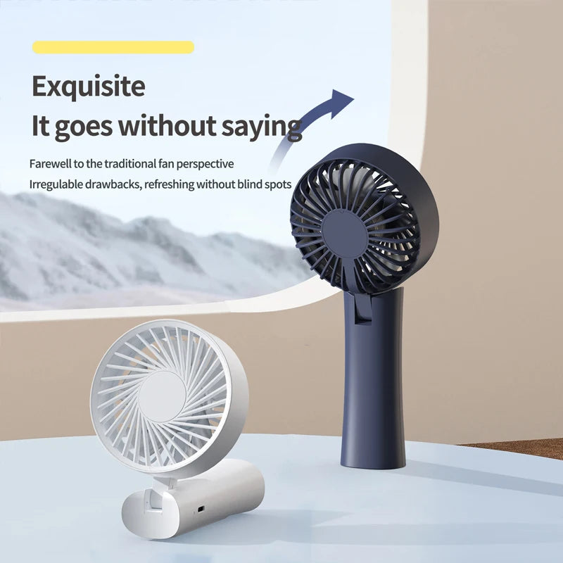 New Portable Handheld Fan, Fan 6 Speed Wind LED Display Personal Mini Travel Fan  Hand Held Fan USB Foldable Electric Fan