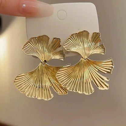 3.5 Cm Big Ball No Pierced Earclips Fashion Temperament Gold Plated Exaggerated Striped Round Clip Earrings for Women Party