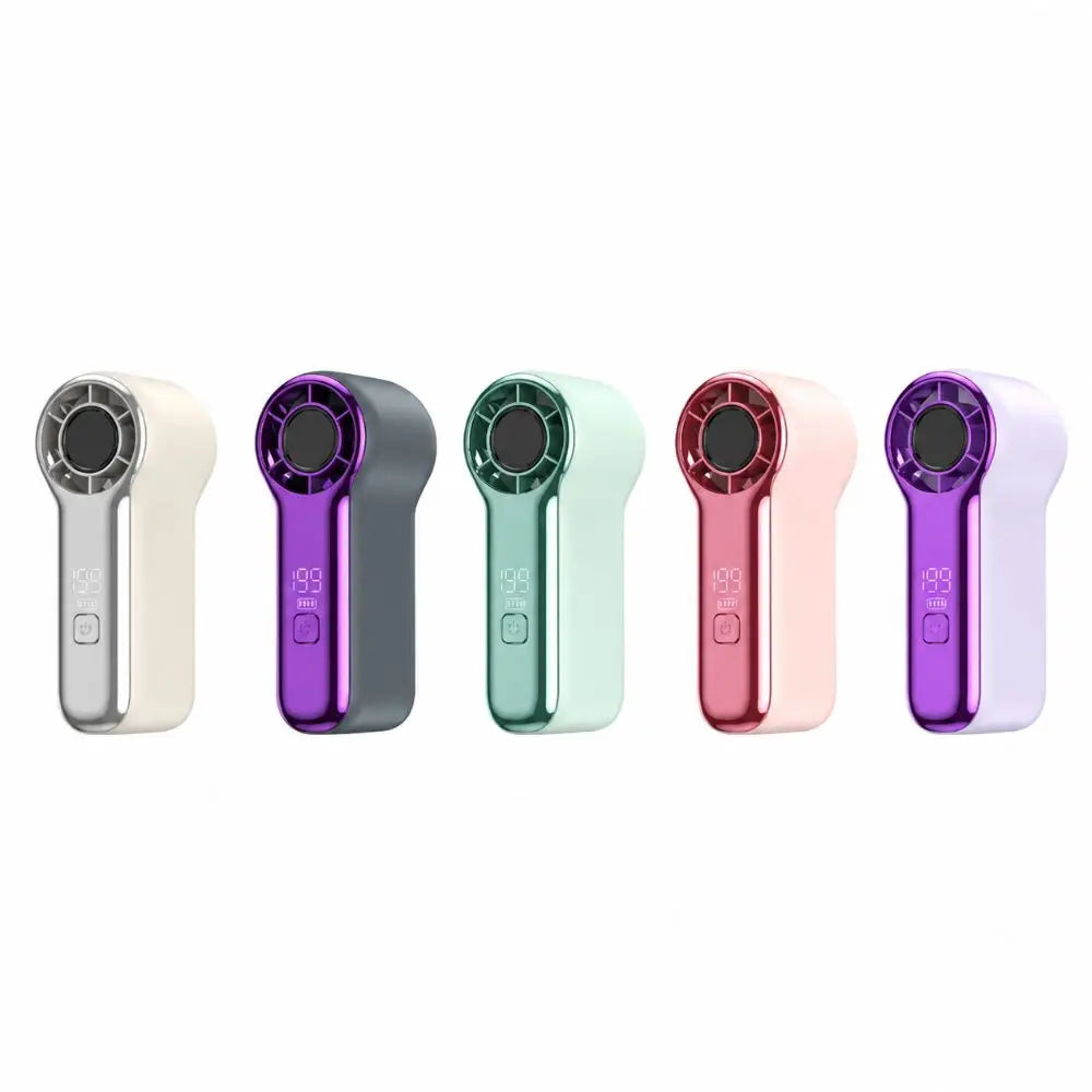 Portable LED Display Mini Handheld Fan USB Rechargeable High-speed Fan Strong Wind Cooling Fan Outdoor Travel Use