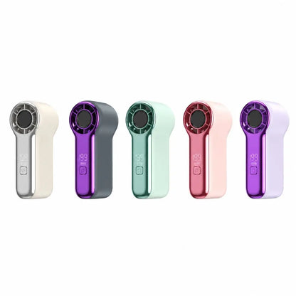 Portable LED Display Mini Handheld Fan USB Rechargeable High-speed Fan Strong Wind Cooling Fan Outdoor Travel Use