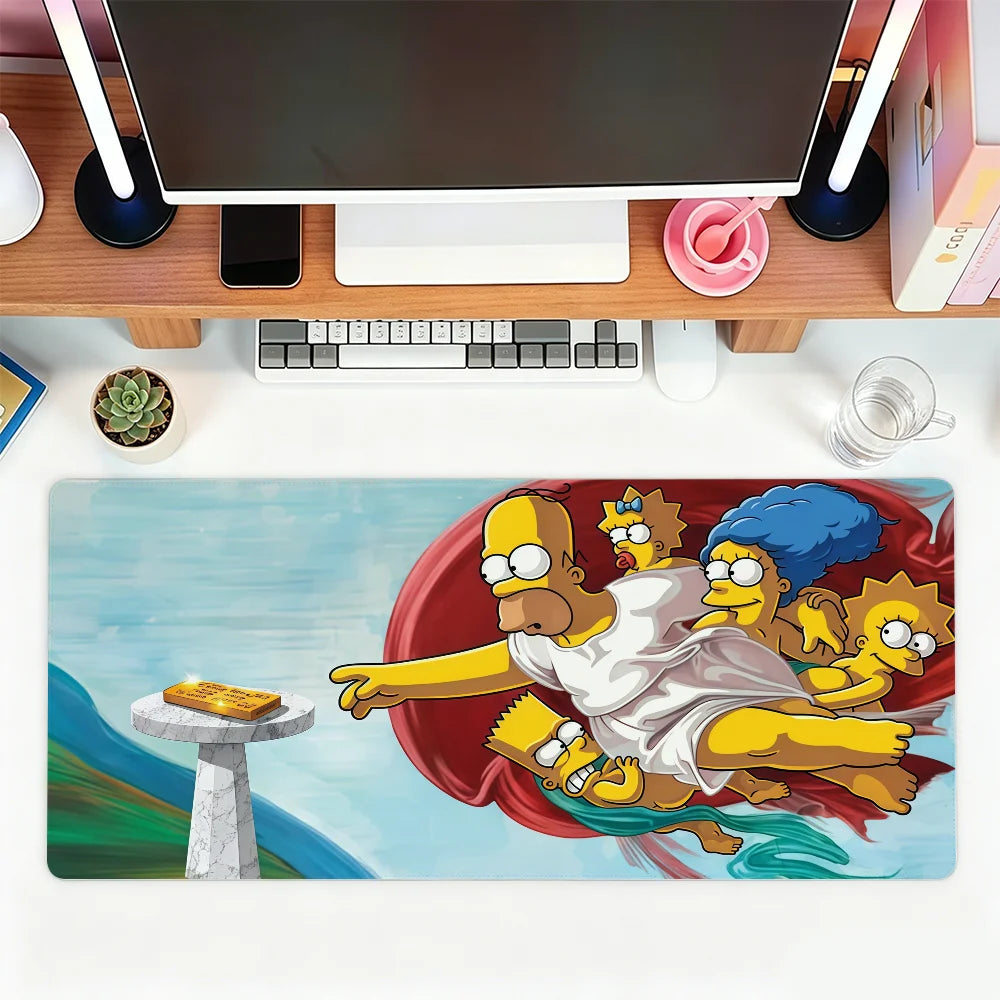 The S-simpsons Cartoon Mouse Pad For Office Gaming And Keyboards Non-Slip Large Waterproof