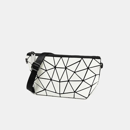Women Chain Shoulder Bag for Women 2024 Luminous Geometric Messenger Bags Plain Folding Crossbody Bags Clutch Evening Bag Bolso