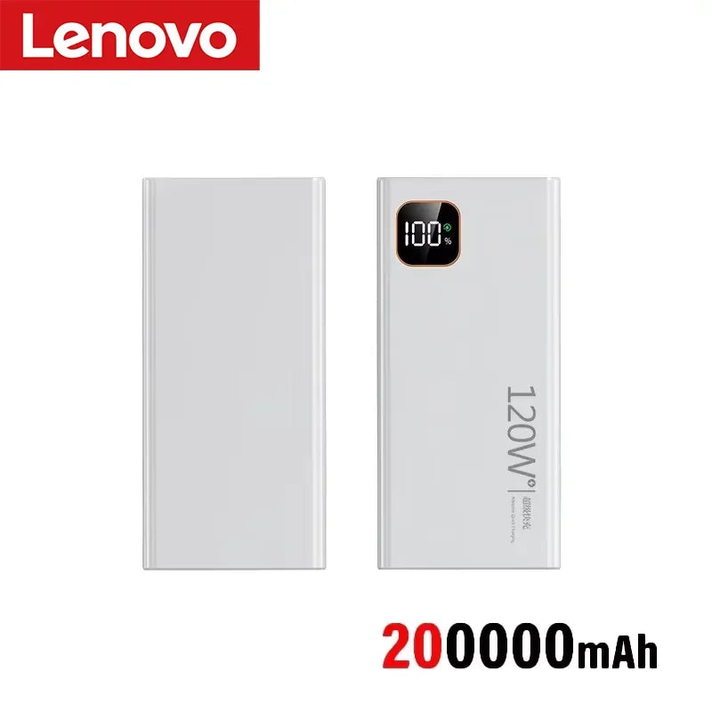 Lenovo 500000mAh Portable Power Bank 120W Large Capacity Super Fast Charging Digital Display External Battery Powerbank New