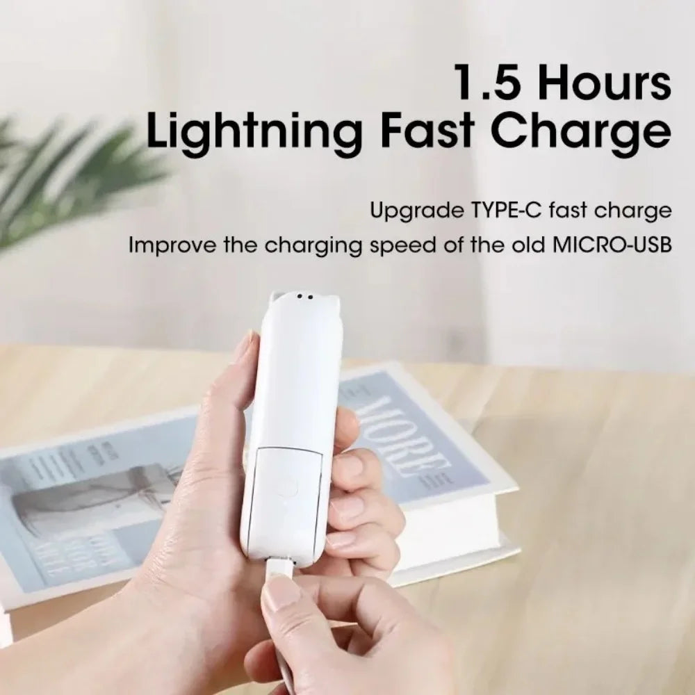 Portable Mini Cute Handheld Fan Foldable 3 Speed Adjustable Fan Office Home Desktop Travel Outdoor Use Type C Charge Pocket Fan