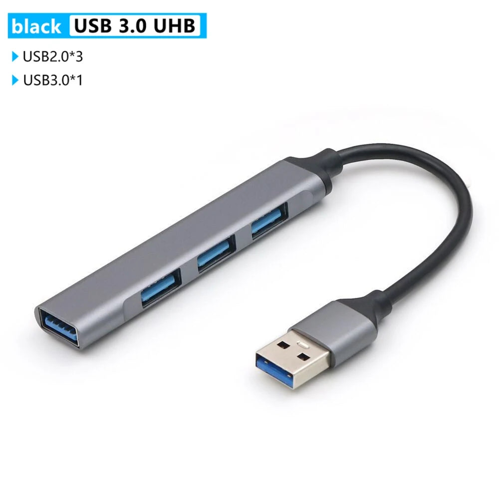 4 Ports USB 3.0 Adapter USB3.0 HUB 3 0 5Gbps High Speed Multi USB-C Splitter for Lenovo Macbook Pro PC Accessories USBC