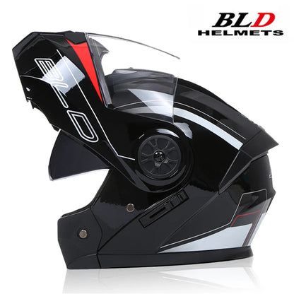 Modular Motorcycle Helmet with Double Lens & Flip Up Face Shield Professional ECE/DOT Certified Casco for All Season Riding