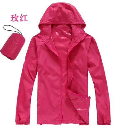 Outdoor Sport Windbreaker Thin Coat Unisex Waterproof Quick Dry Basic Jacket Sun Protection Ultra-light Hooded Jackets Men Women