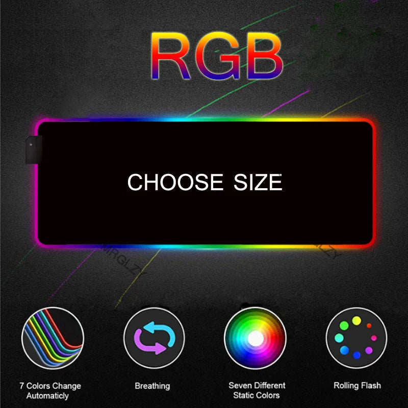 MRGLZY DIY Custom RGB Mouse Pad Game Table Pad Computer Mouse Pad LED Backlight Mouse Pad Keyboard Pad USB Glowing Mouse Pad