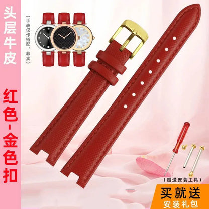 12mm 14mm For Gucci YA141401 YA141404 YA141505 Soft Cowhide Genuine Leather watchband GC women's watch strap Pink red bracelet