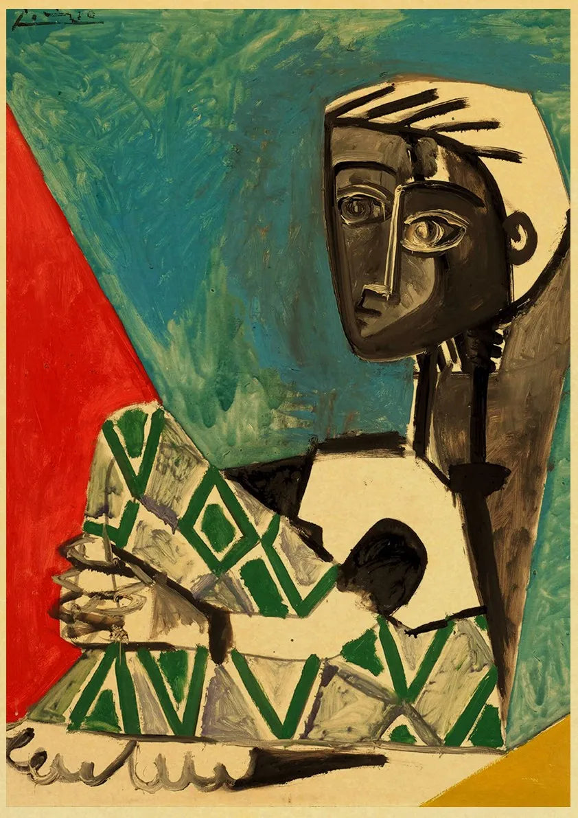 Abstract Painting Pablo Picasso Exhibition Kraft Paper Poster Art Prints Museum Modern Gallery Wall Picture Home Room Decor Gift