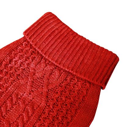 New Pet Small Pet Dog Clothes Sweater Fashion Autumn Winter Solid Fried Dough Twists Knitting Warm Comfort Clothing