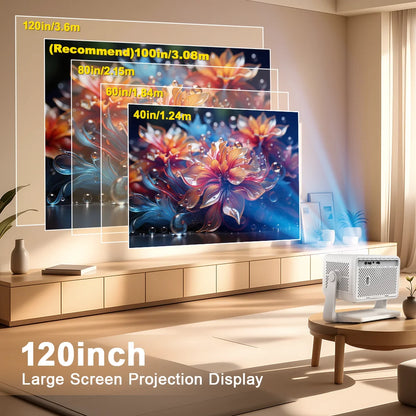 PROGAGA PG370 MAX Projector HD 1080P 4K Android Projector 700ANSI Video Projector Home Theater Portable Projector for Smartphone