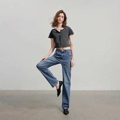 TOYOUTH Women Denim Jean 2025 Spring New Long Pants 8528038