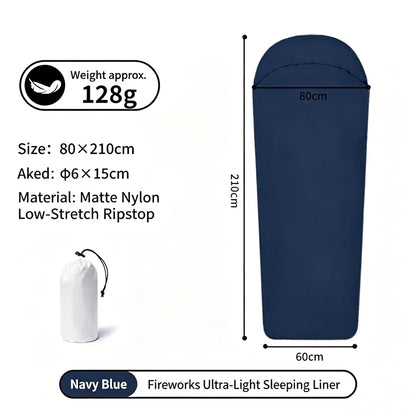 Summer Sleeping Bag Liner Antibacterial Thin Lightweight Travel Sleep Sack Dirt Proof Portable Compact Camping Hiking Outdoor