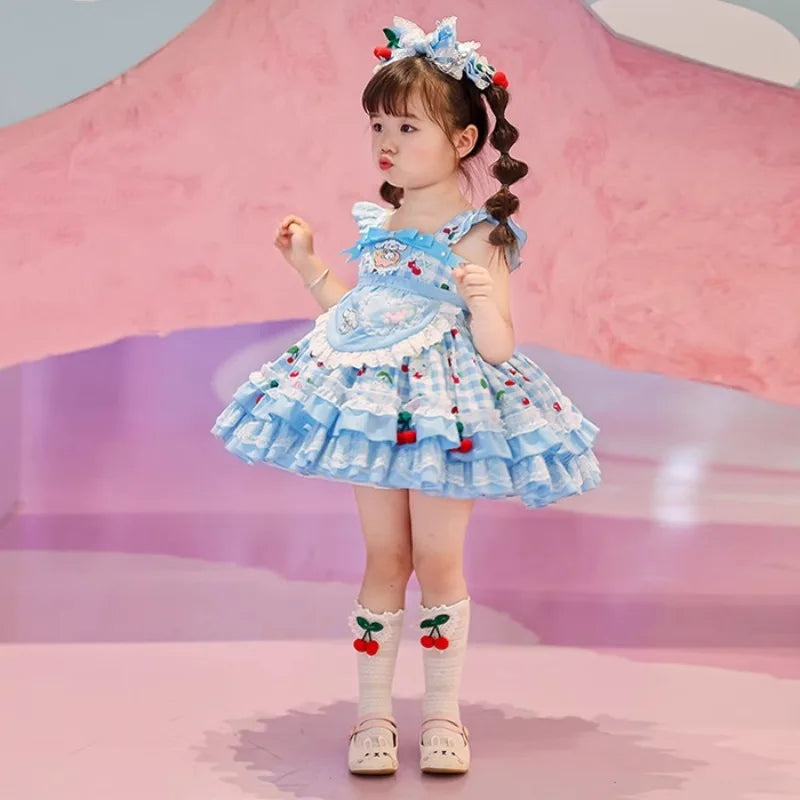 Children's Clothing Sweet Pet Summer Little Girl Sweet Dog Children Lolita Princess Dress Cartoon Birthday EID Boutique Dress