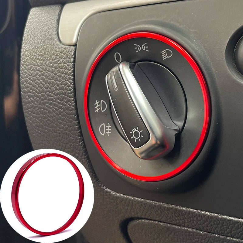 For Volkswagen Polo Golf MK5 MK6 Jetta Beetle Passat T-Cross T-ROC Atlas Eos Magotan Headlight Switch Knob Trim Ring Recessed