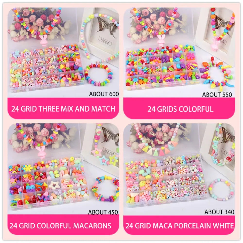 Arts Crafts DIY Handmade Beaded Kit Jewelry Set Handmade Kit for Make Bracelets Beads Creative DIY Beads for Children Girl