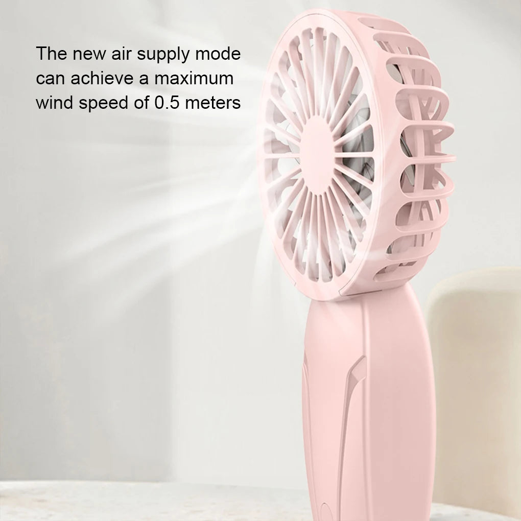 Portable Handheld Mini Fan, USB Rechargeable Small Pocket Fan for On-The-Go, Cute ABS Lightweight Design, Personal Cooling