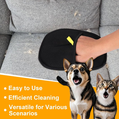 Pet Hair Removal Gloves Double Sided Reusable Grooming Tool for Dogs Cats Fur Static Cleaning Gloves for Carpets Furniture