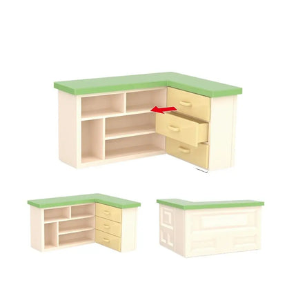 Coffee Maker Bookshelf Counter Table Model Electrical Model Decor Toy 1:12 Dollhouse Miniature Furniture Accessories