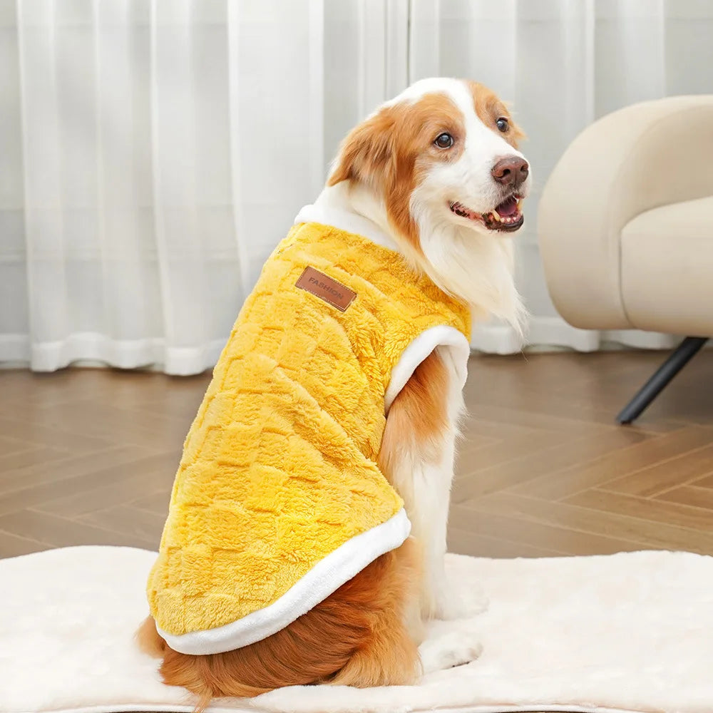 Pet dog clothes autumn and winter coat polar fleece warm sweater vest golden hair medium and large dog coat clothing supplies