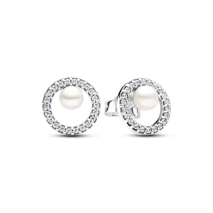 White series New Women's earrings Blue Square Sparkle Halo Stud For Women Tiki Jewelry Party Hoops Gift Things From 1