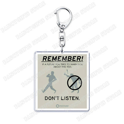 Popular Video Game Keychains for Accessories Bag Glados Aperture Laboratories Science Keyrings Jewelry Gamer Fans Gaming Gifts
