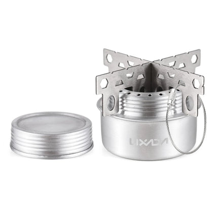 Portable Mini Alcohol Camping Stove with Foldable Stand, Stainless Steel Stove for Outdoor Picnic Emergency Heating Cooking