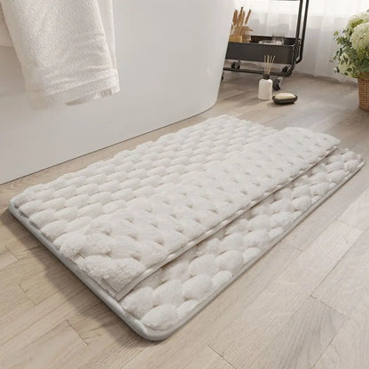 Practical Anti-slip Bath Mat Soft Washable Bathroom Floor Mat Household Water Absorption Floor Rug Bathroom Decor
